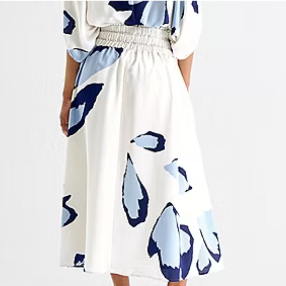 Worthington White Maxi Skirt with Blue Floral Print Sz XLT - Picture 5 of 12